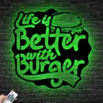 Food Coffee Metal Sign Life Is Better With Burger 1