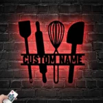 Food Coffee Metal Sign Personalized Backyard Cooking Tool Name 1