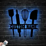 Food Coffee Metal Sign Personalized Backyard Cooking Tool Name 1