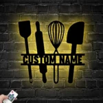 Food Coffee Metal Sign Personalized Backyard Cooking Tool Name 1