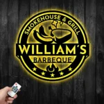 Food Coffee Metal Sign Personalized Barbercue Name 1