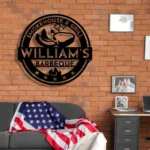 Food Coffee Metal Sign Personalized Barbercue Name 1