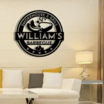 Food Coffee Metal Sign Personalized Barbercue Name 1