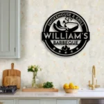 Food Coffee Metal Sign Personalized Barbercue Name 1