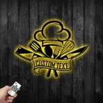 Food Coffee Metal Sign Personalized Chef Name 1