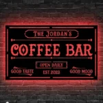 Food Coffee Metal Sign Personalized Coffee Shop Metal Name Sign 1