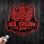 Food Coffee Metal Sign Personalized Ice Cream Open Name 1
