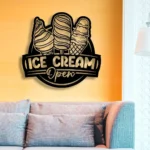Food Coffee Metal Sign Personalized Ice Cream Open Name 1