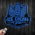 Food Coffee Metal Sign Personalized Ice Cream Open Name 1