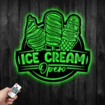 Food Coffee Metal Sign Personalized Ice Cream Open Name 1