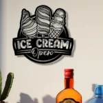 Food Coffee Metal Sign Personalized Ice Cream Open Name 1