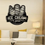 Food Coffee Metal Sign Personalized Ice Cream Open Name 1