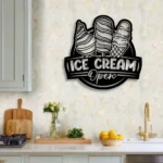 Food Coffee Metal Sign Personalized Ice Cream Open Name 1