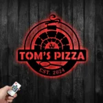Food Coffee Metal Sign Personalized Pizza Oven Name 1