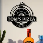 Food Coffee Metal Sign Personalized Pizza Oven Name 1