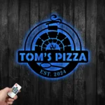 Food Coffee Metal Sign Personalized Pizza Oven Name 1
