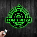 Food Coffee Metal Sign Personalized Pizza Oven Name 1