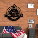 Food Coffee Metal Sign Personalized Pizza Oven Name 1