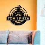 Food Coffee Metal Sign Personalized Pizza Oven Name 1