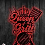 Food Coffee Metal Sign Queen Of The Grill 1