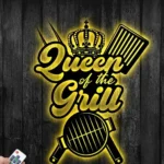 Food Coffee Metal Sign Queen Of The Grill 1