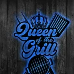 Food Coffee Metal Sign Queen Of The Grill 1