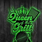 Food Coffee Metal Sign Queen Of The Grill 1