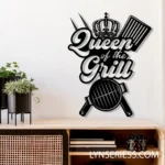 Food Coffee Metal Sign Queen Of The Grill 1