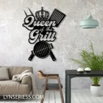 Food Coffee Metal Sign Queen Of The Grill 1