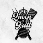 Food Coffee Metal Sign Queen Of The Grill 1