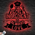 Food Coffee Metal Sign The Secret Ingredient Is Love 1