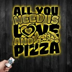 Food Coffee Metal Sign You Need Love And Pizza 1