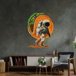 Food Coffee Neon Sign Astronaut Carrying Tacos 1
