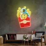 Food Coffee Neon Sign Astronaut On Chips 1