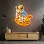 Food Coffee Neon Sign Astronaut Pizza 1