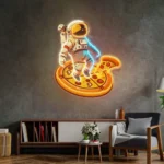 Food Coffee Neon Sign Astronaut Pizza 1