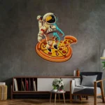 Food Coffee Neon Sign Astronaut Pizza 1