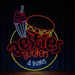 Food Coffee Neon Sign Besties Burgers And Shakes Led 1