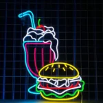 Food Coffee Neon Sign Burger Milkshake Led 1