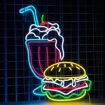 Food Coffee Neon Sign Burger Milkshake Led 1
