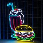 Food Coffee Neon Sign Burger Milkshake Led 1