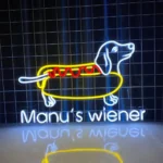 Food Coffee Neon Sign Custom Dachshund Hotdog Led 1