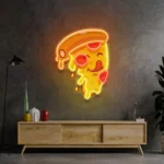 Food Coffee Neon Sign Cute Slice Pizza 1