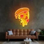Food Coffee Neon Sign Cute Slice Pizza 1