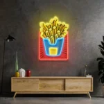 Food Coffee Neon Sign French Fries 1