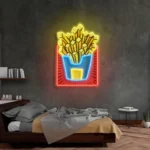 Food Coffee Neon Sign French Fries 1