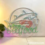 Food Coffee Neon Sign Fresh Seafood 1