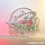 Food Coffee Neon Sign Fresh Seafood 1