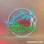 Food Coffee Neon Sign Fresh Seafood 1