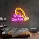 Food Coffee Neon Sign Fried Rooster 1